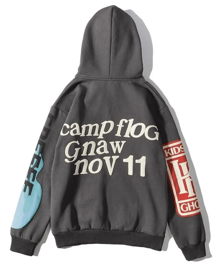 Joskaa Letters Printed Long Sleeve Hoodie